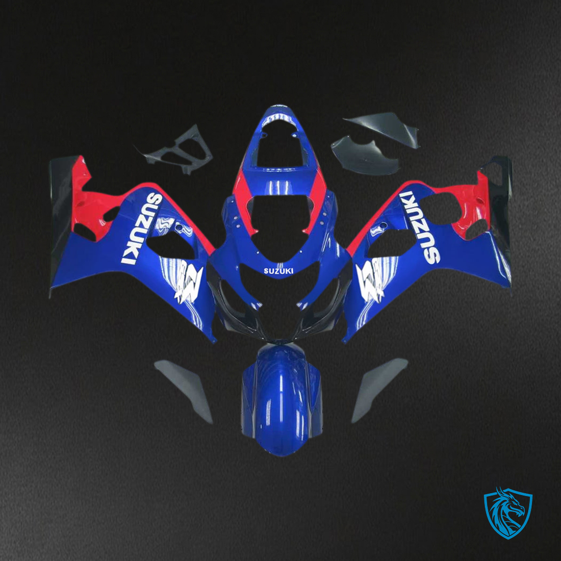 Suzuki GSXR 600-750 (2004-2005) Blue & Red Fairing Kit - Aftermarket ABS Bodywork