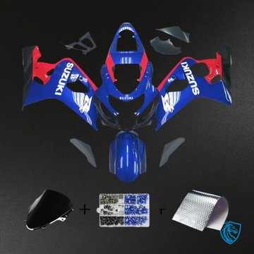 Suzuki GSXR 600-750 (2004-2005) Blue & Red Fairing Kit - Aftermarket ABS Bodywork
