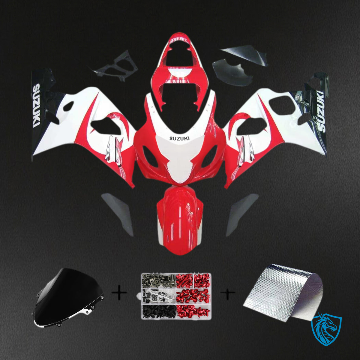 Suzuki GSXR 600-750 (2004-2005) Red & White - Fairing Kit | ABS Bodywork