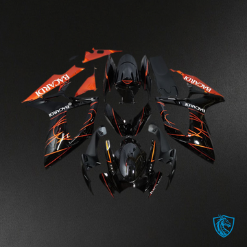 Suzuki GSXR 600-750 (2006-2007) Bacardi Black & Orange Motorcycle Fairings Kit - Aftermarket ABS Bodywork