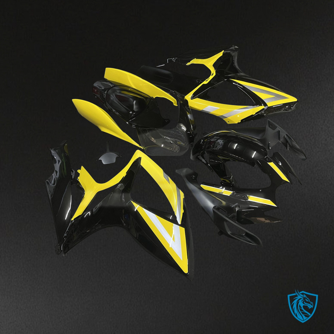 Suzuki GSXR 600-750 (2006-2007) Black & Yellow - MERGEment Motorcycle Fairings Kit