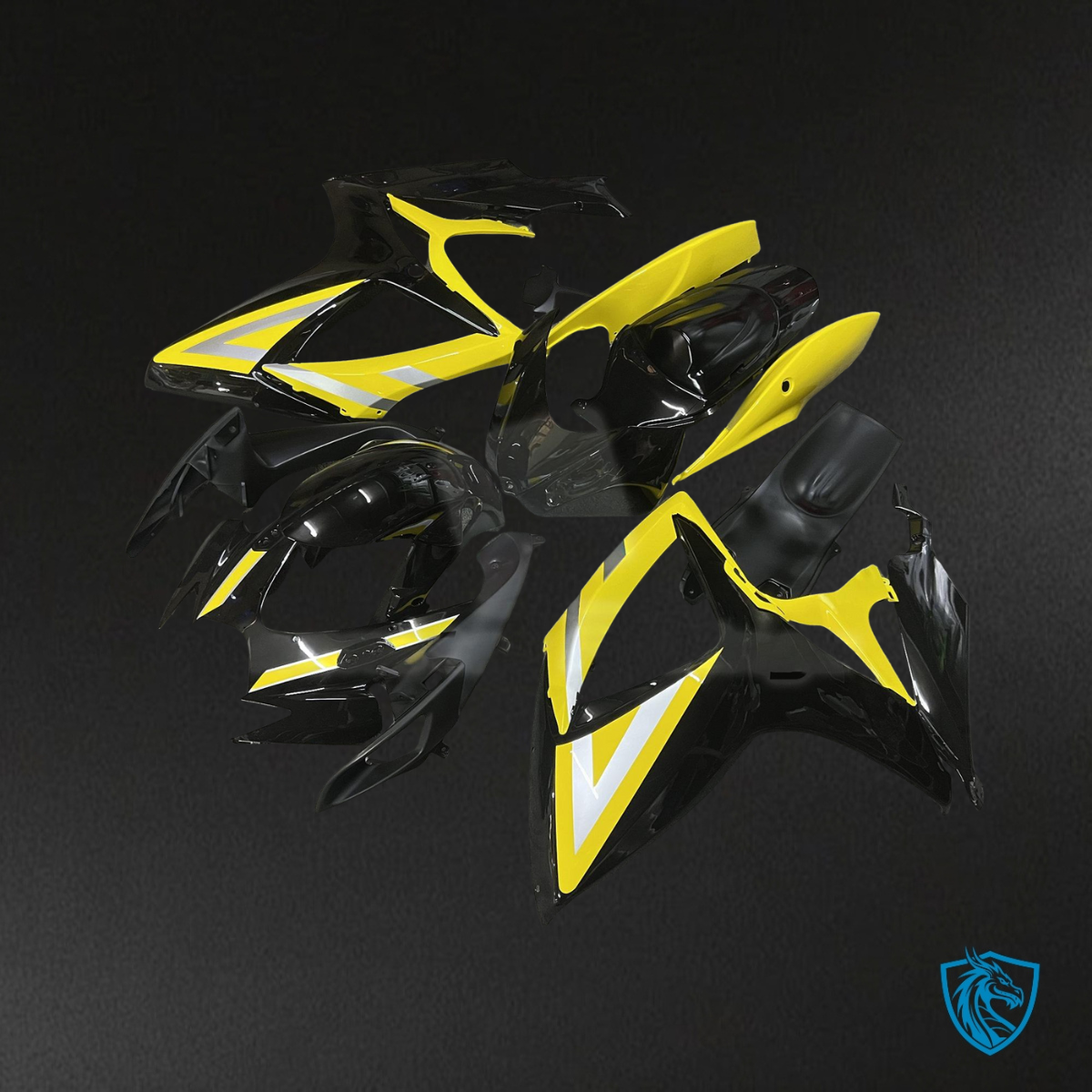 Suzuki GSXR 600-750 (2006-2007) Black & Yellow - MERGEment Motorcycle Fairings Kit