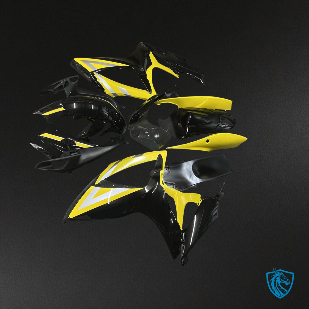 Suzuki GSXR 600-750 (2006-2007) Black & Yellow - MERGEment Motorcycle Fairings Kit