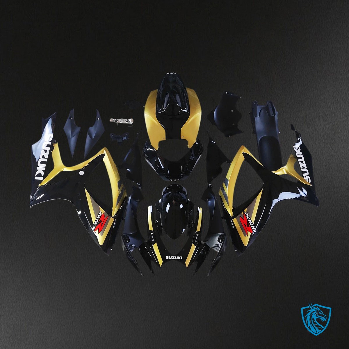 Suzuki GSXR 600-750 (2006-2007) Black & Gold - Fairing Kit
