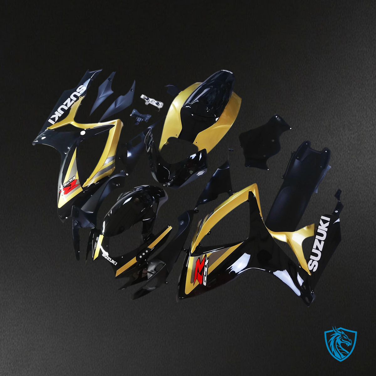 Suzuki GSXR 600-750 (2006-2007) Black & Gold - Fairing Kit