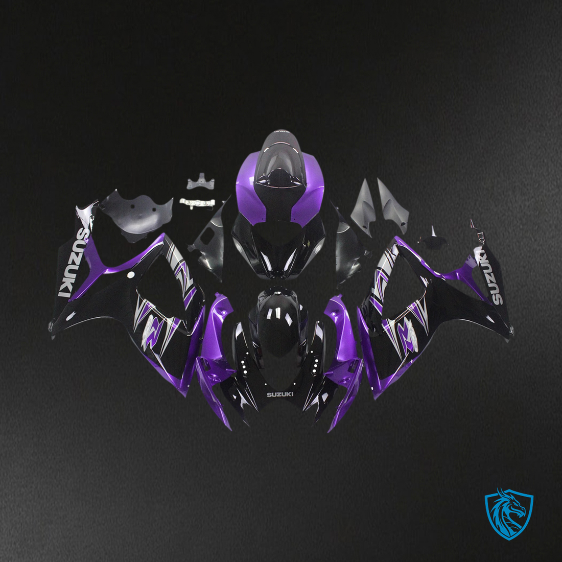 Suzuki GSXR 600-750 (2006-2007) Black & Purple - Fairing Kit