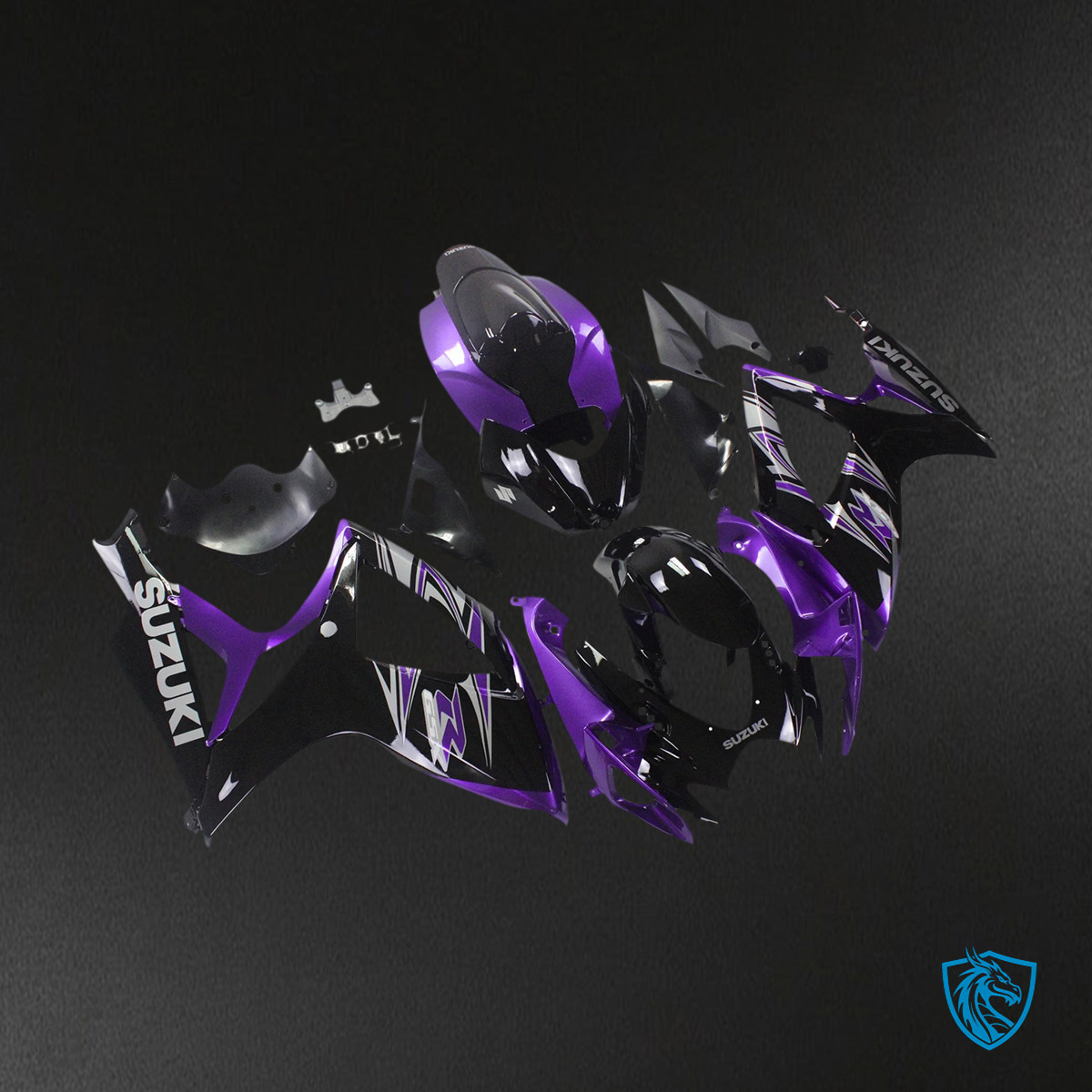 Suzuki GSXR 600-750 (2006-2007) Black & Purple - Fairing Kit