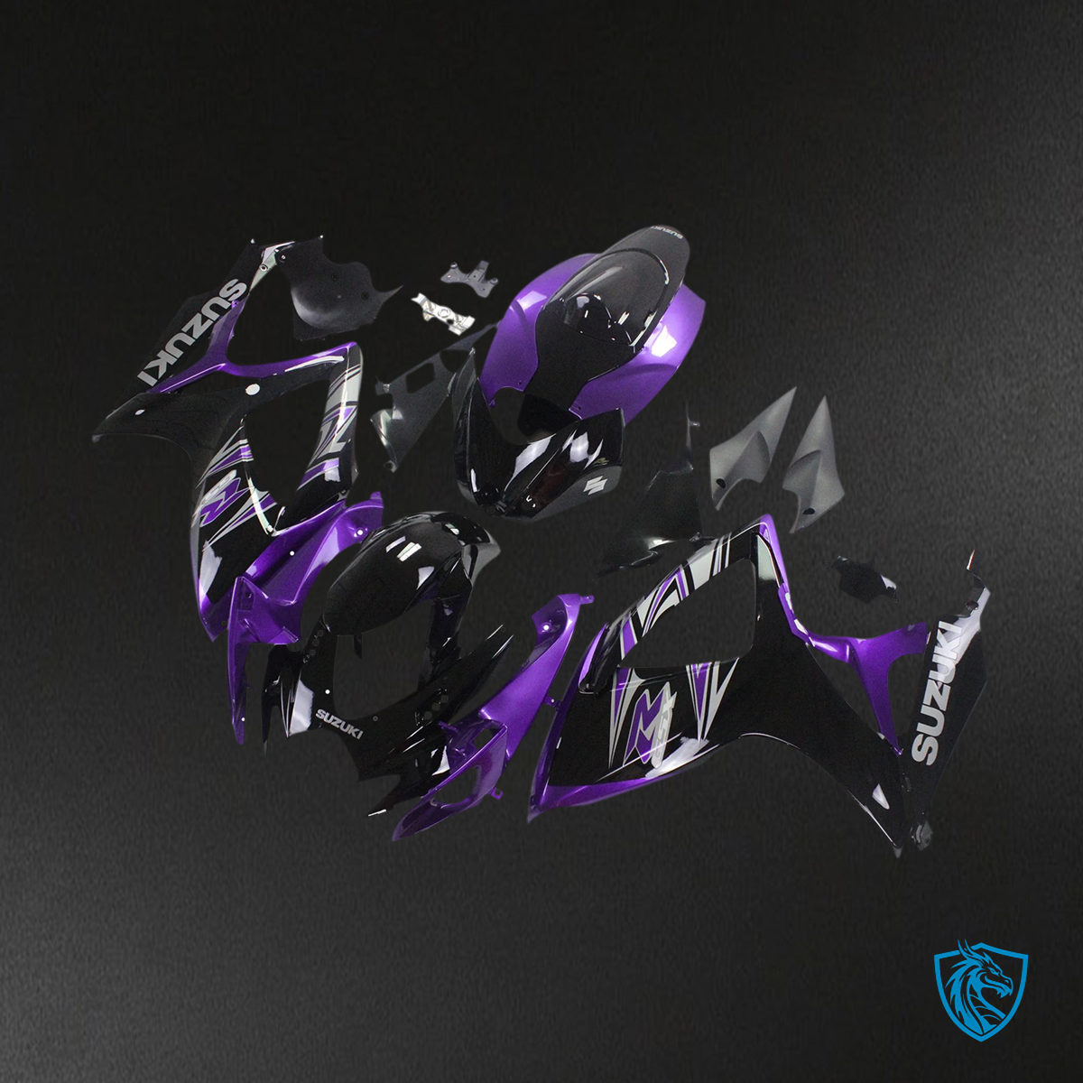 Suzuki GSXR 600-750 (2006-2007) Black & Purple - Fairing Kit
