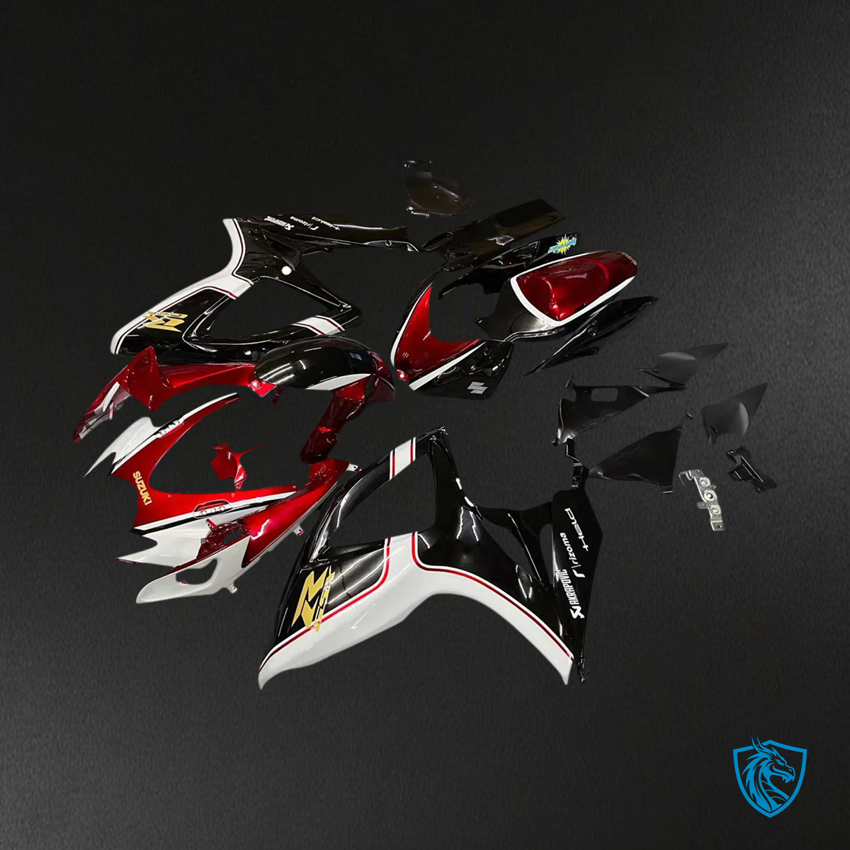 Suzuki GSXR 600-750 (2006-2007) Black & Red - Fairing Kit
