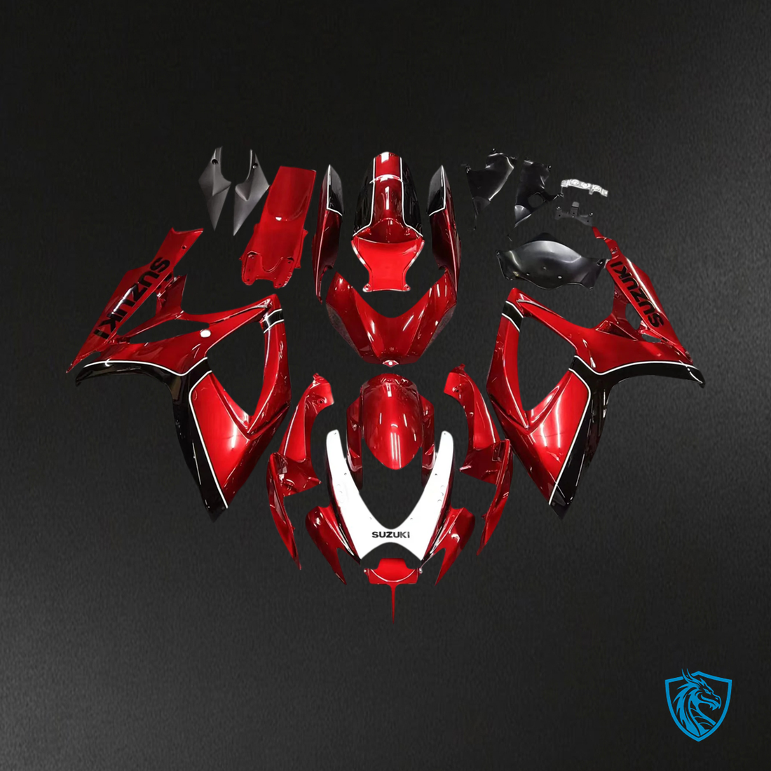 Suzuki GSXR 600-750 (2006-2007) Black and Red - Fairing Kit