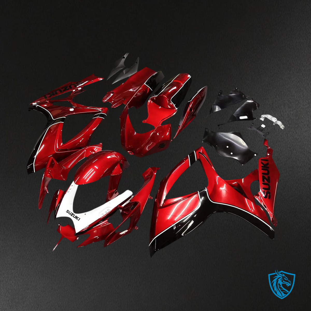 Suzuki GSXR 600-750 (2006-2007) Black and Red - Fairing Kit