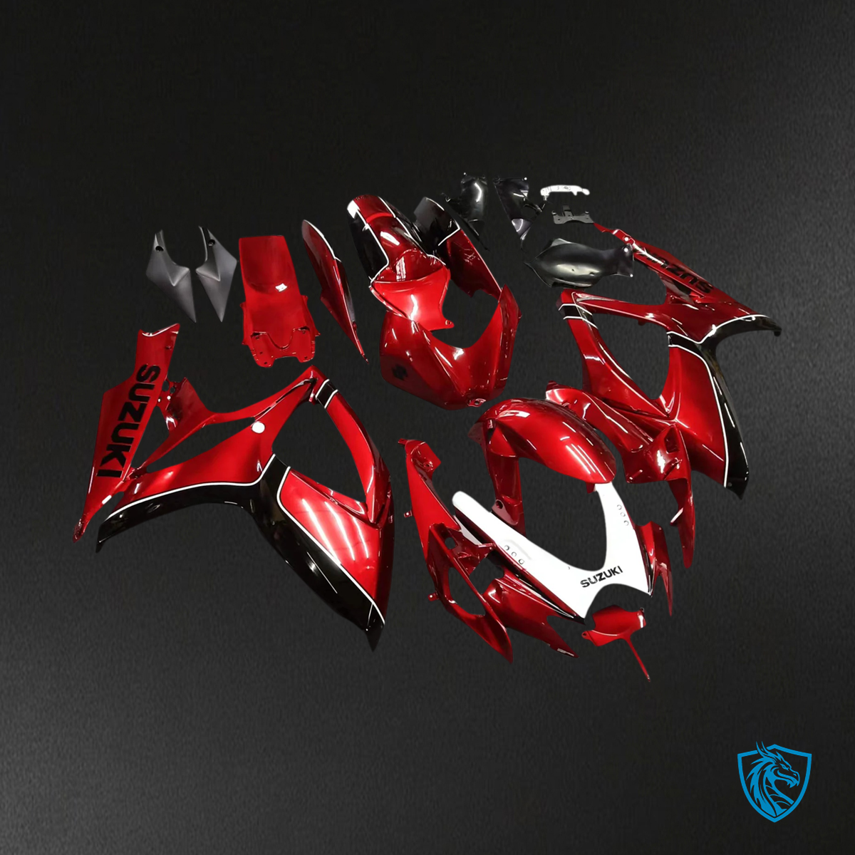 Suzuki GSXR 600-750 (2006-2007) Black and Red - Fairing Kit