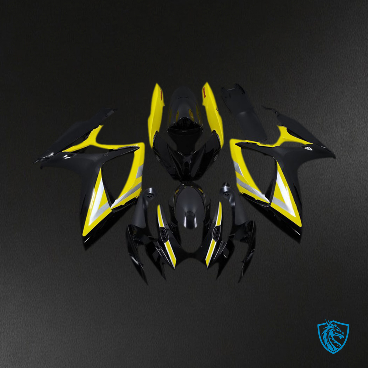 Suzuki GSXR 600-750 (2006-2007) Black & Yellow OEM Style - MERGEment Motorcycle Fairings Kit