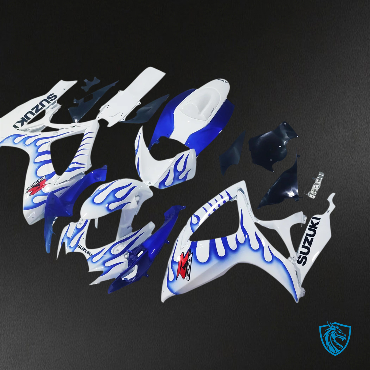 Suzuki GSXR 600-750 (2006-2007) Blue & White Bead - Fairing Kit