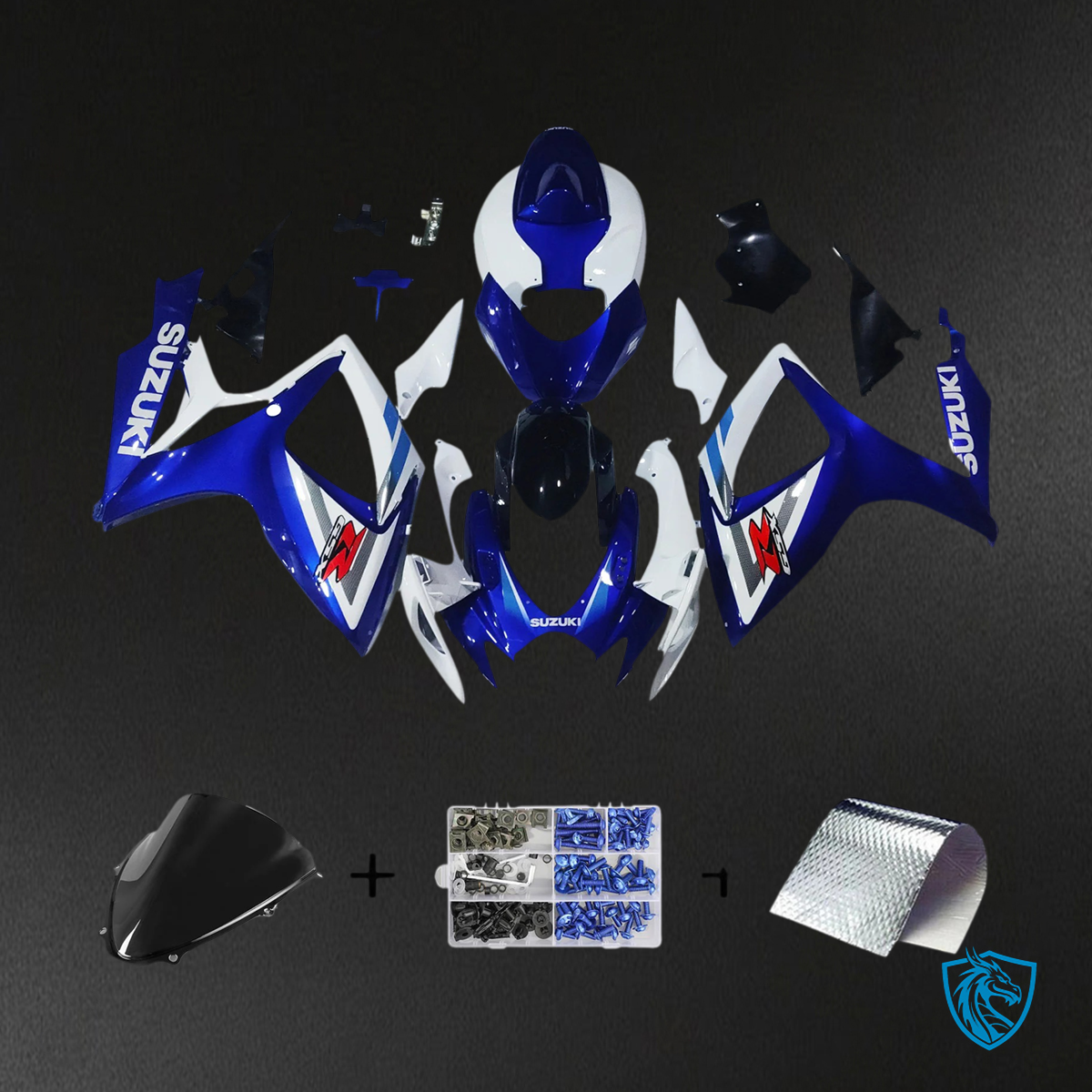 Suzuki GSXR 600-750 (2006-2007) Blue & White Style 4 - Fairing Kit