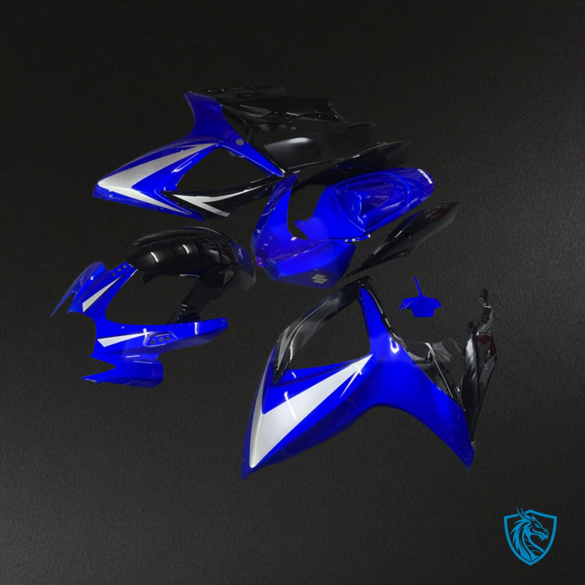 Suzuki GSXR 600-750 (2006-2007) Blue & Black Fairing Kit - Aftermarket ABS Bodywork