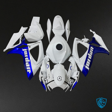 Suzuki GSXR 600-750 (2006-2007) Blue & White Jordan Gloss Style - Custom ABS Fairing Kit