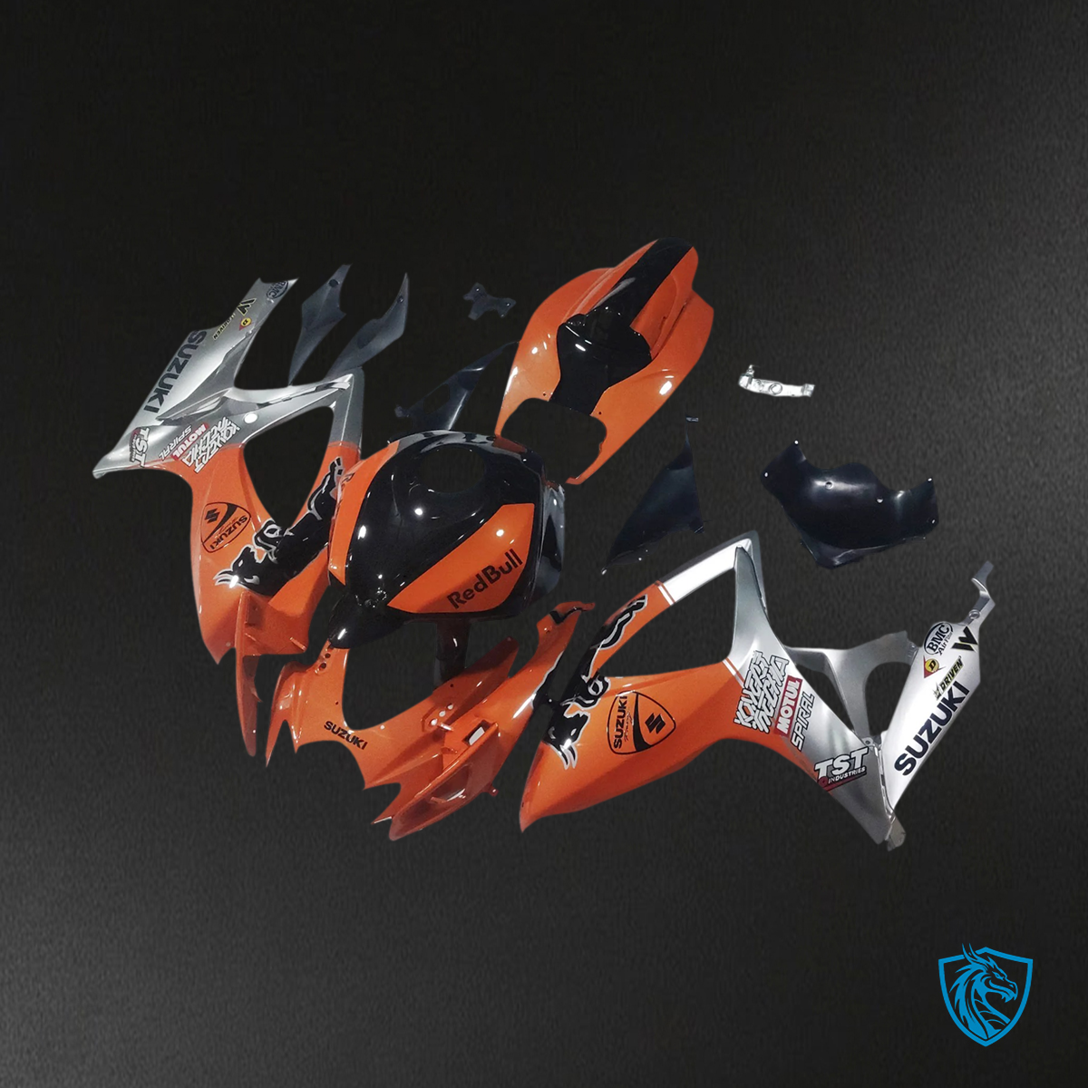Suzuki GSXR 600-750 (2006-2007) Bull Orange & Sliver - Fairing Kit