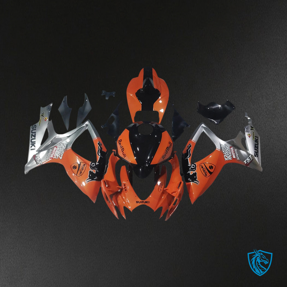 Suzuki GSXR 600-750 (2006-2007) Bull Orange & Sliver - Fairing Kit