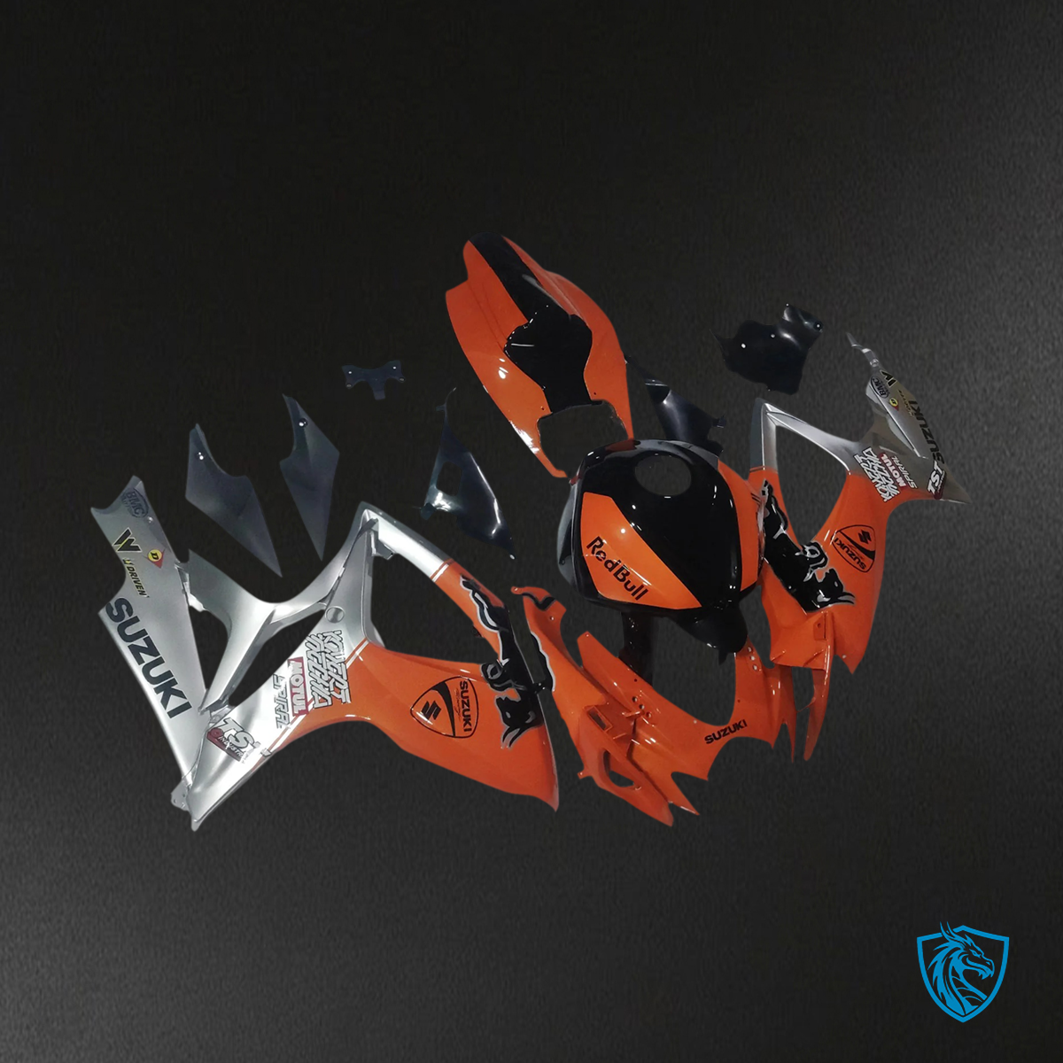 Suzuki GSXR 600-750 (2006-2007) Bull Orange & Sliver - Fairing Kit