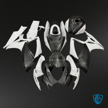 Suzuki GSXR 600-750 (2006-2007) White & Black Fairing Kit - Aftermarket ABS Bodywork