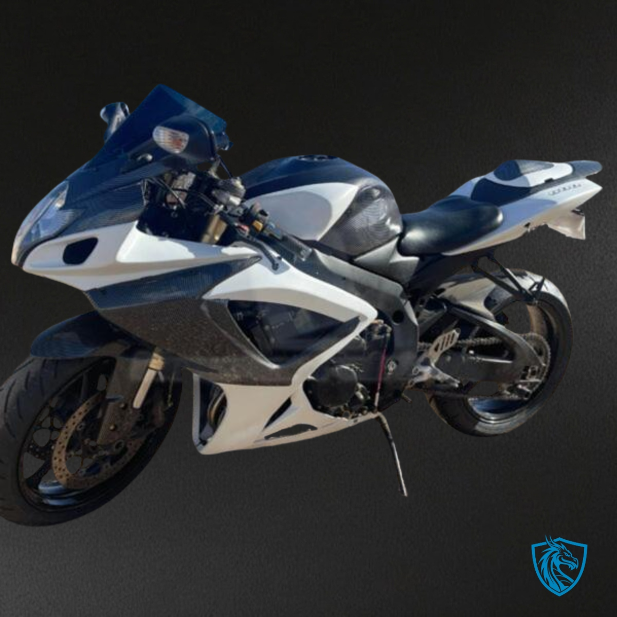 Suzuki GSXR 600-750 (2006-2007) White & Black Fairing Kit - Aftermarket ABS Bodywork