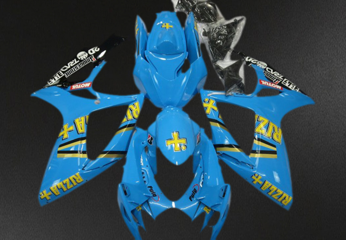 Suzuki GSXR 600-750 (2006-2007) Blue Classic Rizla Motorcycle Fairings Kit - Aftermarket ABS Bodywork
