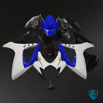 Suzuki GSXR 600-750 (2006-2007) Dark Blue & White Star Fairing Kit | ABS Bodywork