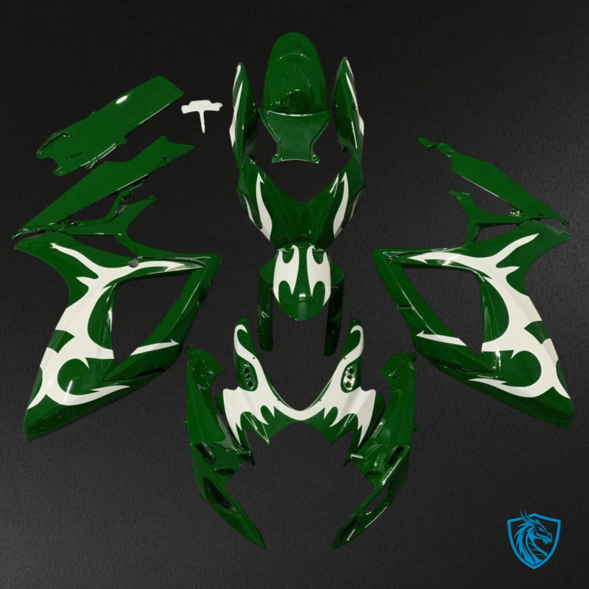 Suzuki GSXR 600-750 (2006-2007) Dark Green & White Fairing Kit - Aftermarket ABS Bodywork