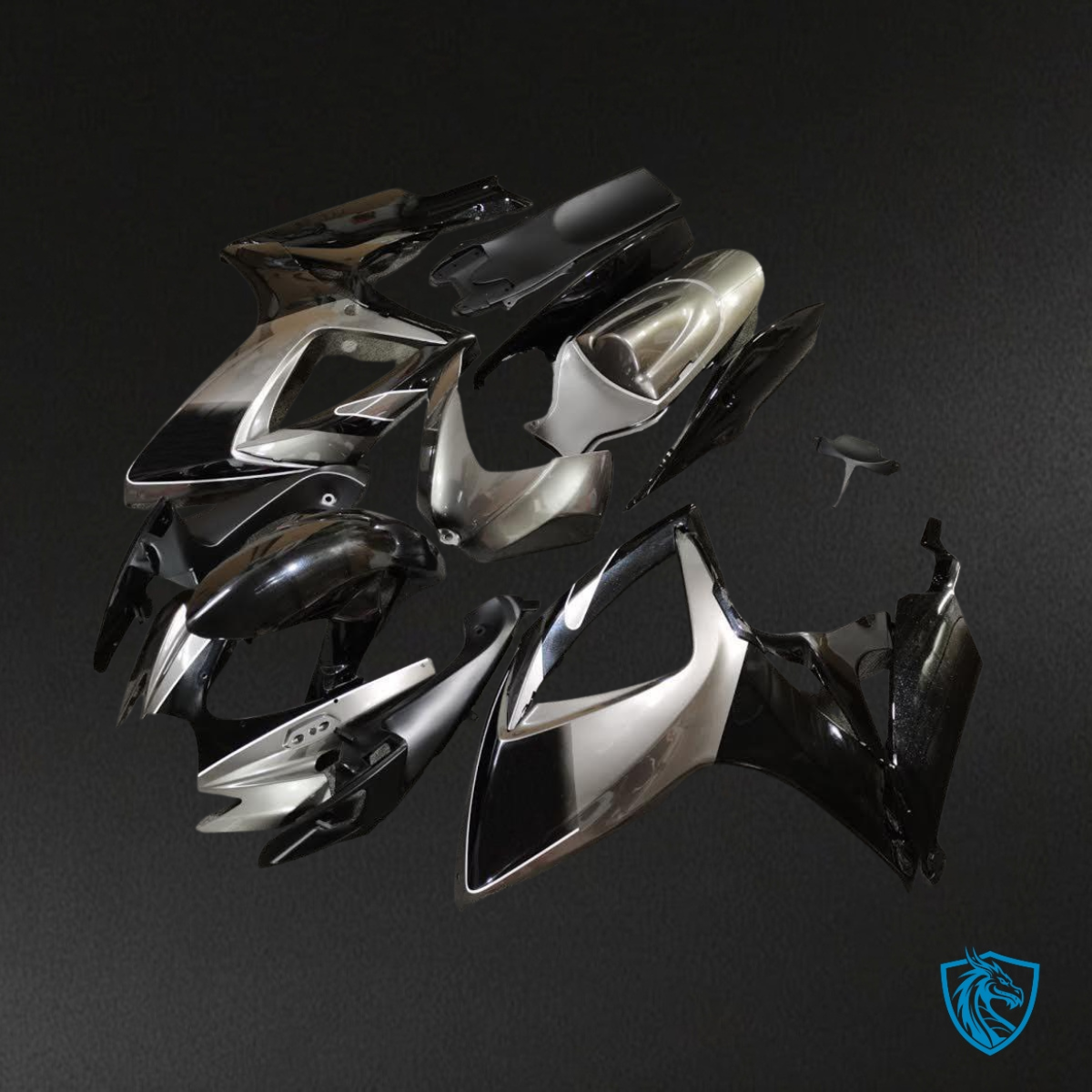 Suzuki GSXR 600-750 (2006-2007) Dark Silver & Black Fairing Kit | ABS Bodywork