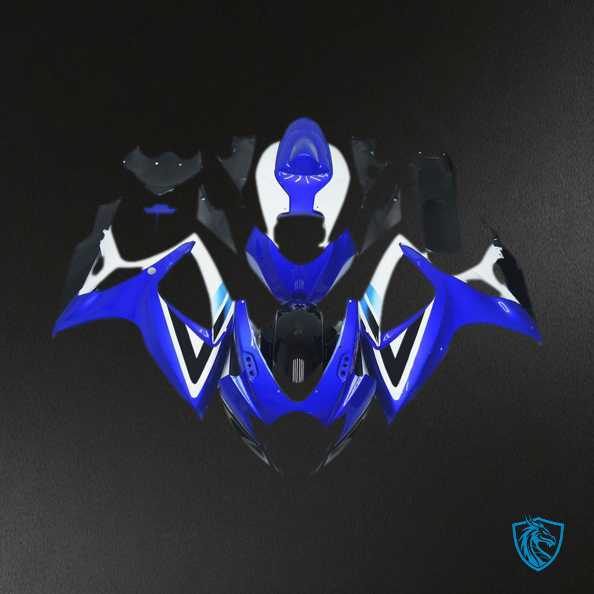 Suzuki GSXR 600-750 (2006-2007) Deep Blue & White OEM Style Fairings Kit - Aftermarket ABS Bodywork