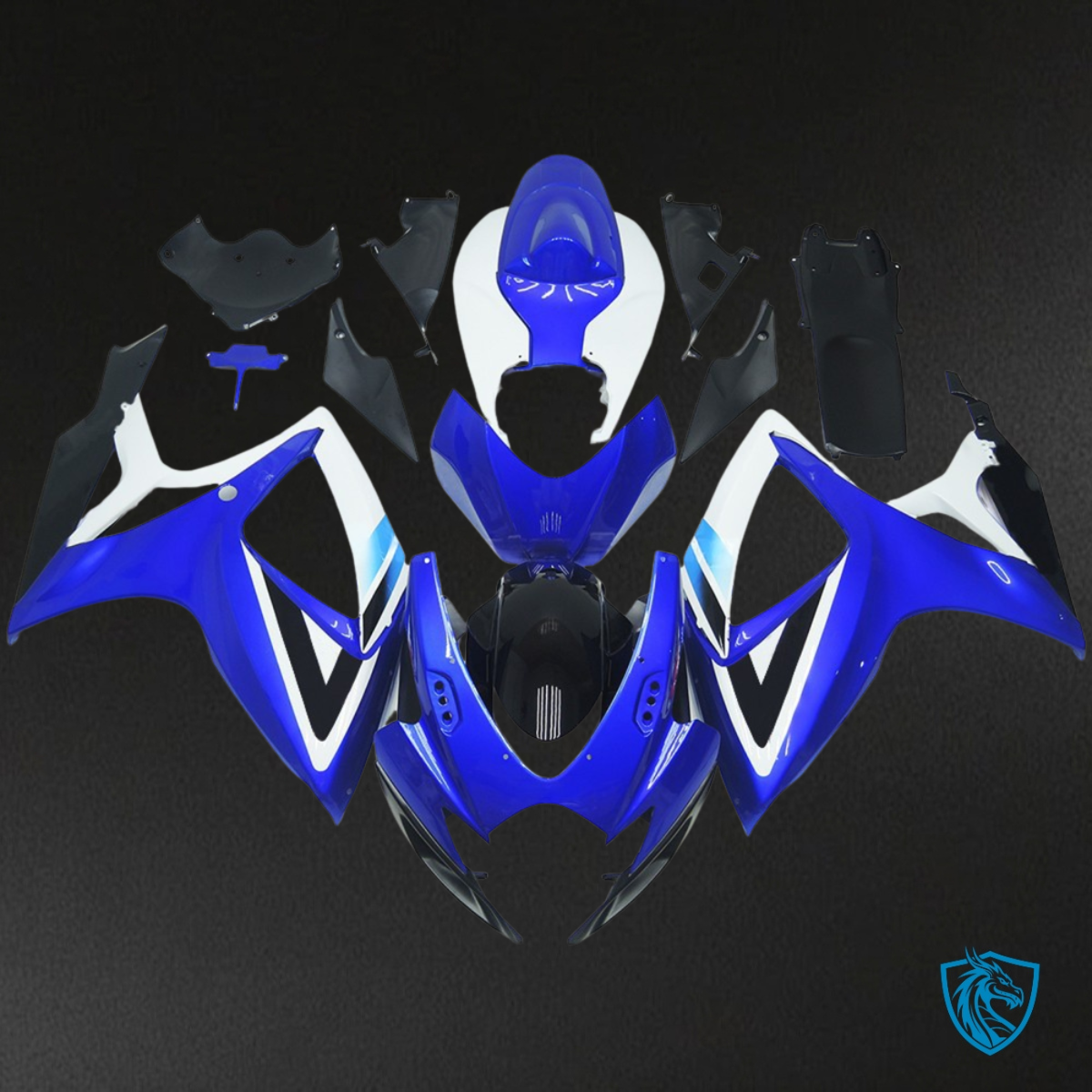 Suzuki GSXR 600-750 (2006-2007) Deep Blue & White - Custom ABS Fairings Kit