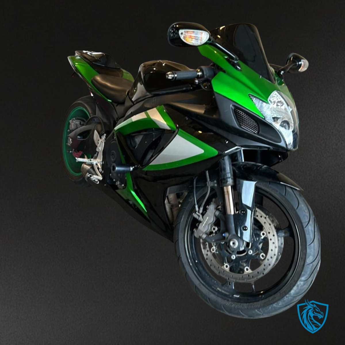 Suzuki GSXR 600-750 (2006-2007) Gloss Black & Green Fairing Kit - Aftermarket ABS Bodywork