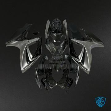 Suzuki GSXR 600-750 (2006-2007) Gloss Black & Silver - MERGEment Motorcycle Fairings Kit