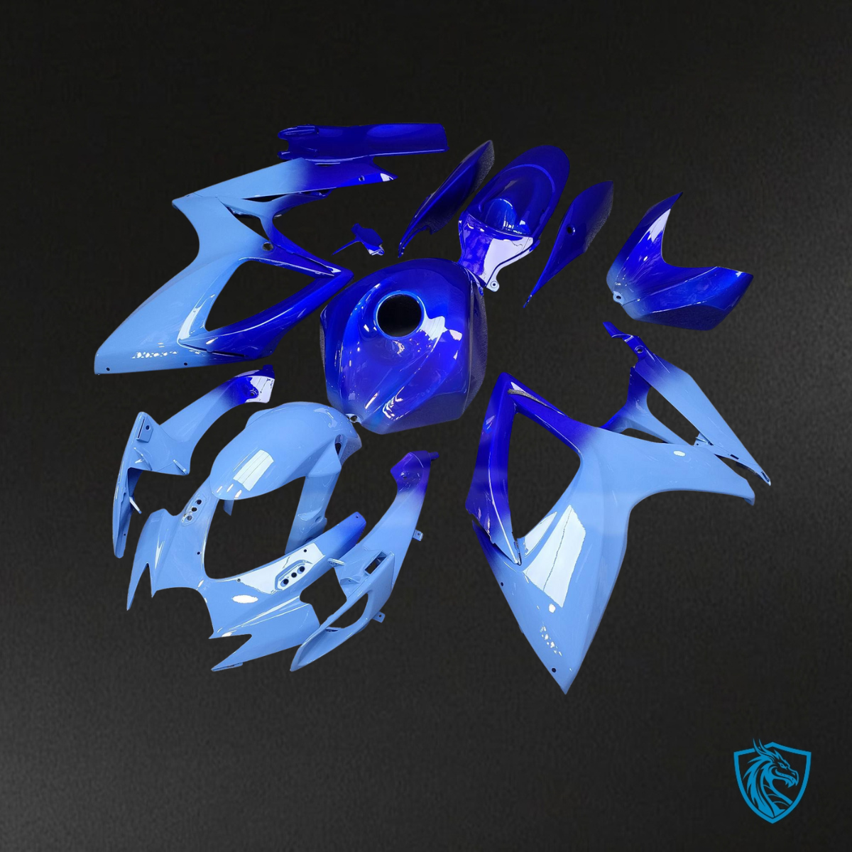 Suzuki GSXR 600-750 (2006-2007) Gloss Blue Gradient - MERGEment Motorcycle Fairings Kit