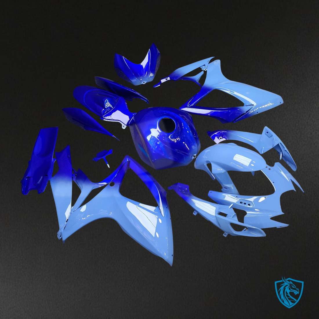 Suzuki GSXR 600-750 (2006-2007) Gloss Blue Gradient - MERGEment Motorcycle Fairings Kit