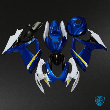 Suzuki GSXR 600-750 (2006-2007) Gloss Blue, White & Yellow Fairing Kit | ABS Bodywork