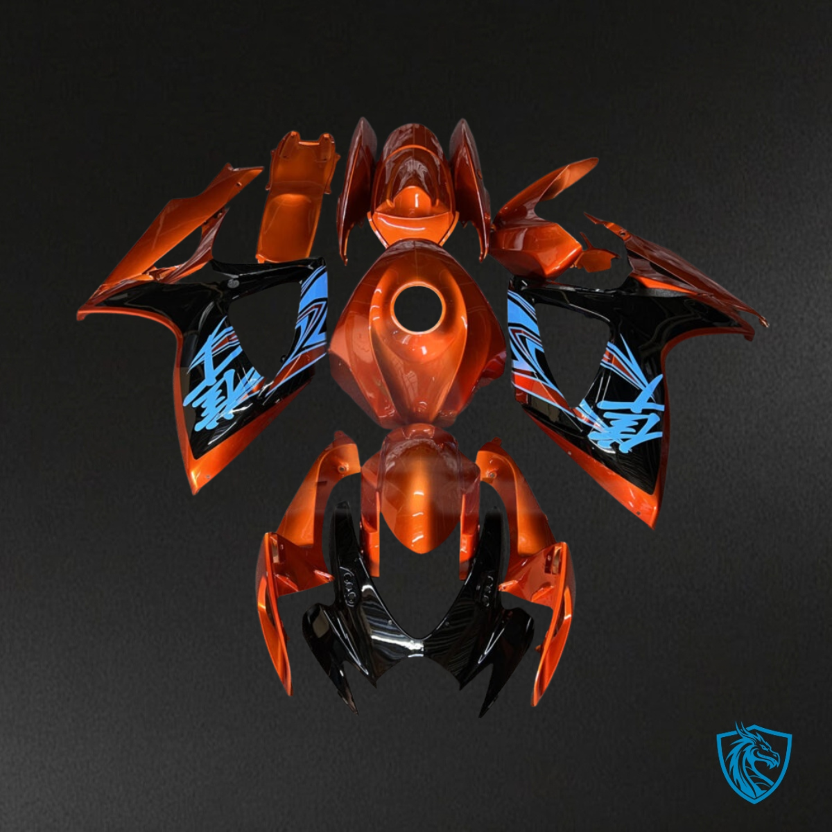 Suzuki GSXR 600-750 (2006-2007) Gloss Burnt Orange & Black - Custom ABS Fairing Kit
