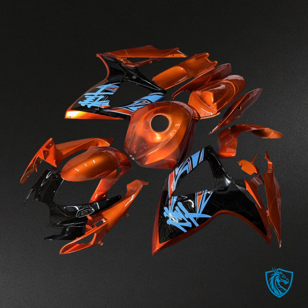 Suzuki GSXR 600-750 (2006-2007) Gloss Burnt Orange & Black - Custom ABS Fairing Kit