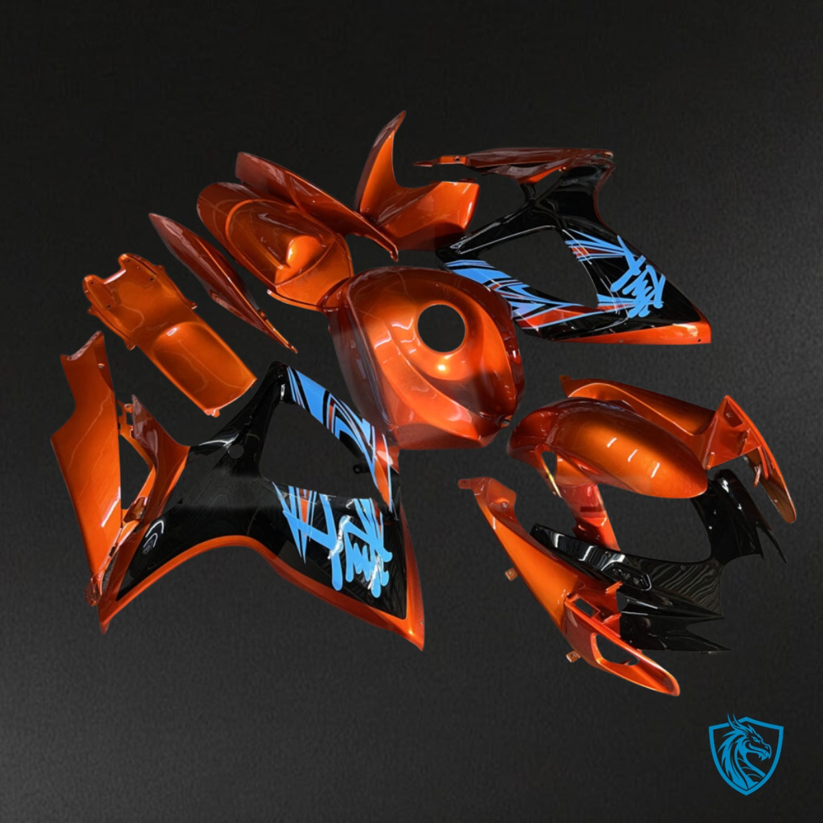 Suzuki GSXR 600-750 (2006-2007) Gloss Burnt Orange & Black - Custom ABS Fairing Kit