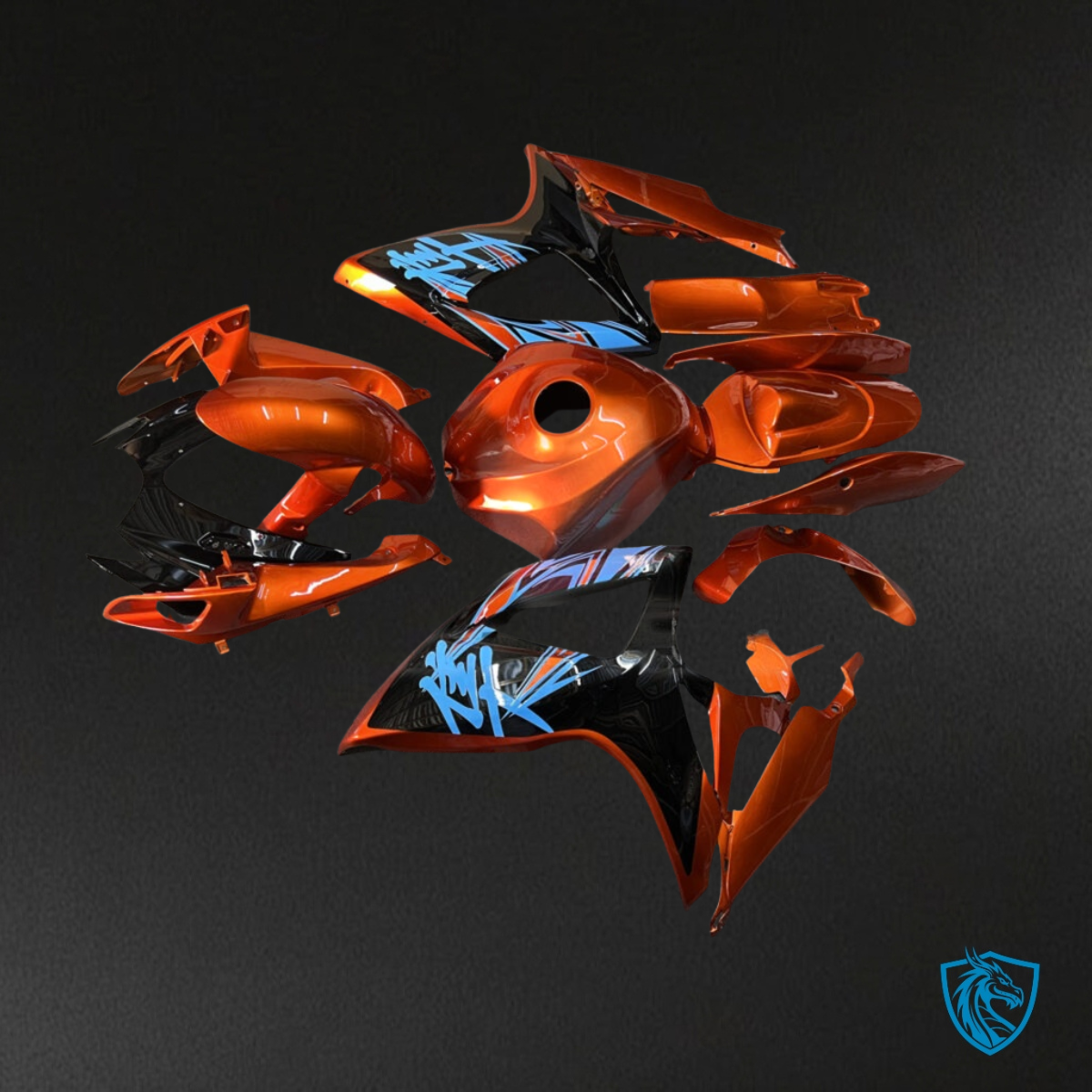 Suzuki GSXR 600-750 (2006-2007) Gloss Burnt Orange & Black - Custom ABS Fairing Kit