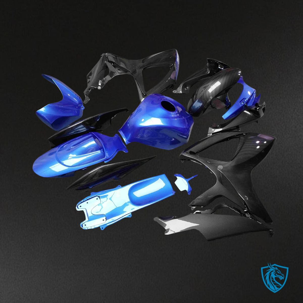 Suzuki GSXR 600-750 (2006-2007) Gloss Blue & Black - MERGEment Motorcycle Fairings Kit