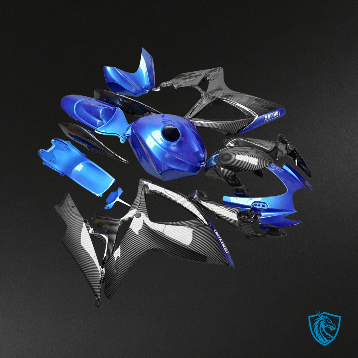 Suzuki GSXR 600-750 (2006-2007) Gloss Blue & Black - MERGEment Motorcycle Fairings Kit