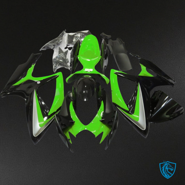 Suzuki GSXR 600-750 (2006-2007) Gloss Green & Black Fairing Kit | ABS Bodywork
