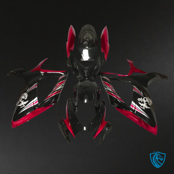 Suzuki GSXR 600-750 (2006-2007) Gloss Black & Red Fairing Kit - Aftermarket ABS Bodywork