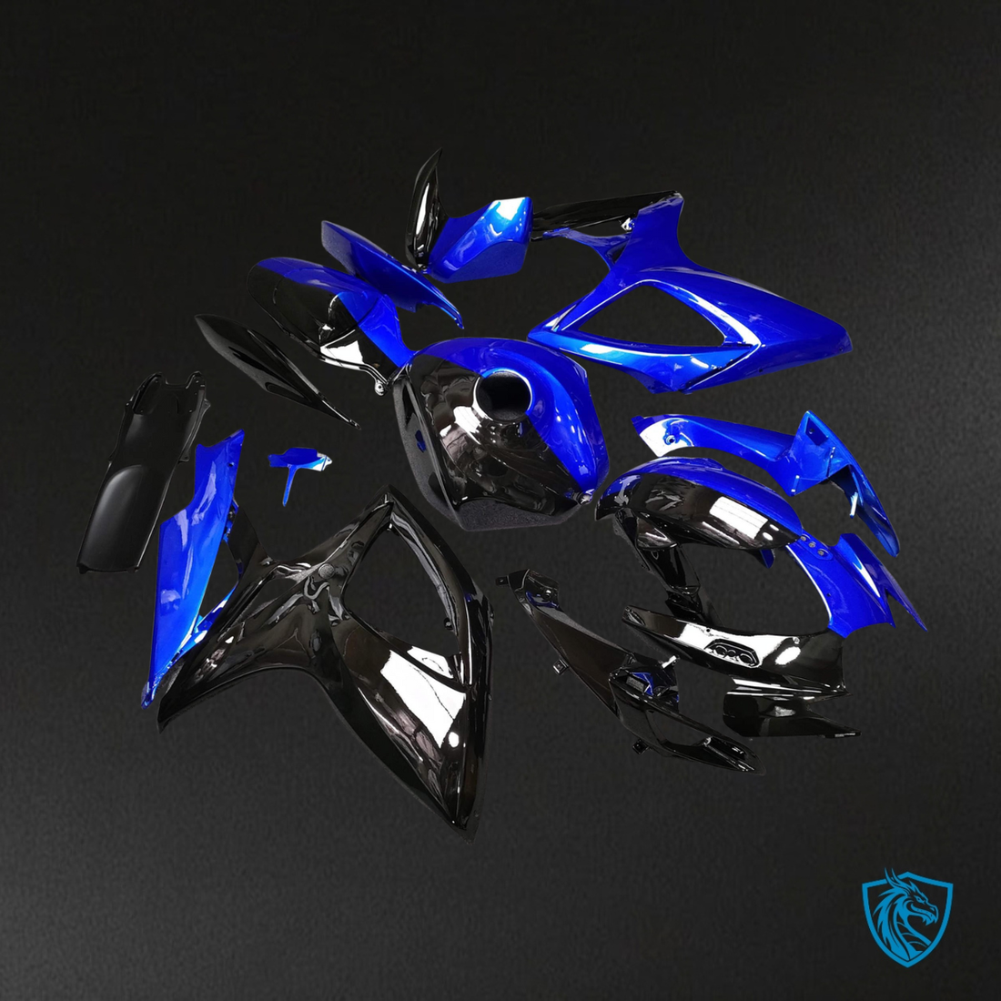 Suzuki GSXR 600-750 (2006-2007) Gloss Blue & Black - MERGEment Motorcycle Fairings Kit