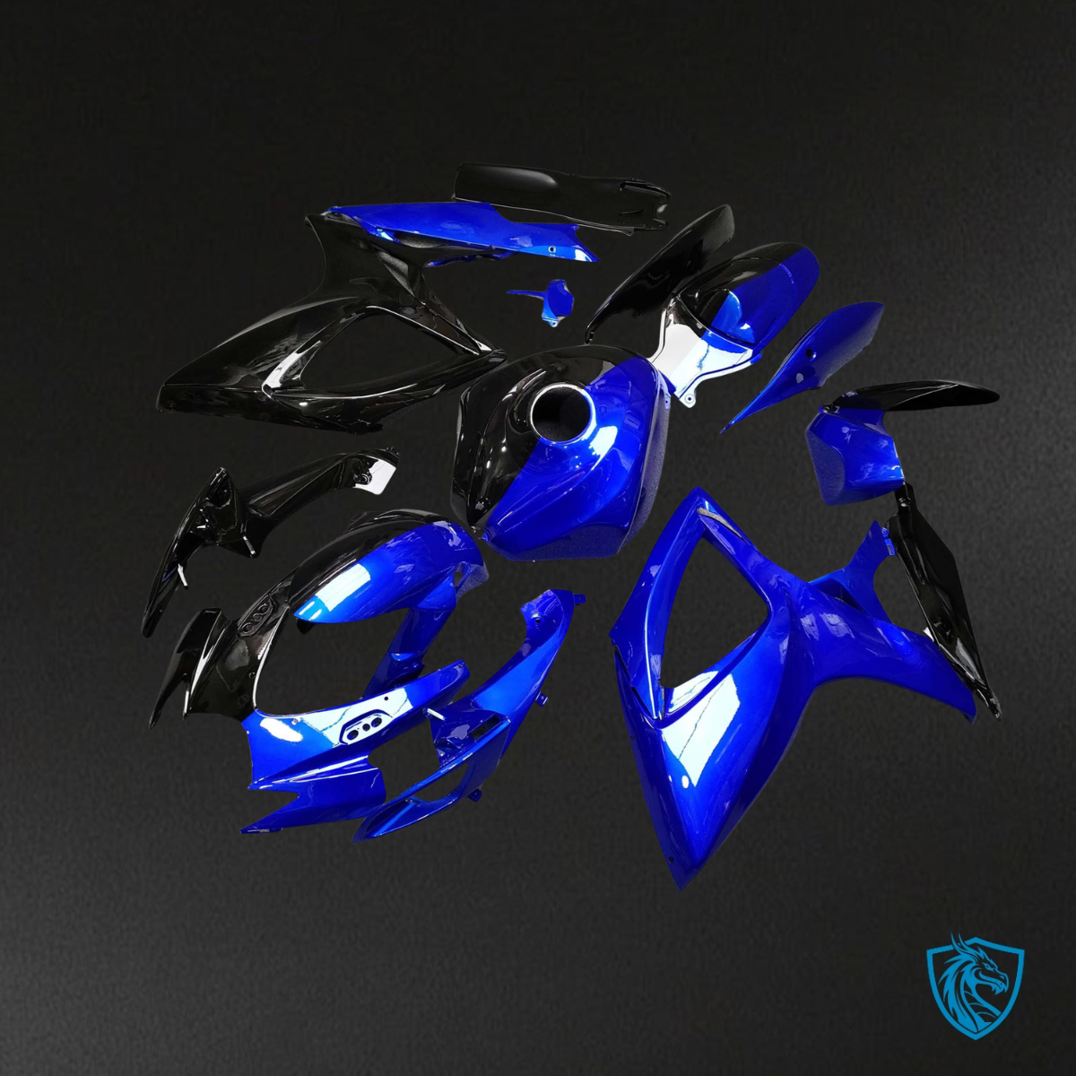 Suzuki GSXR 600-750 (2006-2007) Gloss Blue & Black - MERGEment Motorcycle Fairings Kit