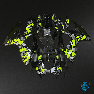 Suzuki GSXR 600-750 (2006-2007) Neon Yellow, Black & Gray Fairing Kit - Aftermarket ABS Bodywork
