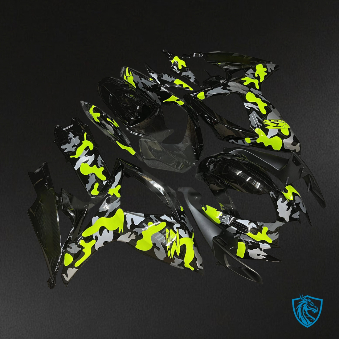 Suzuki GSXR 600-750 (2006-2007) Neon Yellow, Black & Gray Fairing Kit - Aftermarket ABS Bodywork