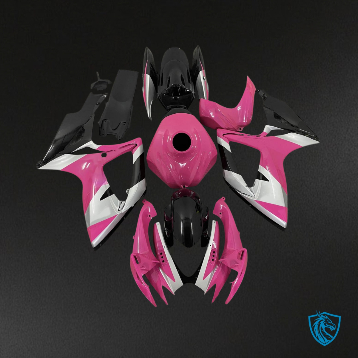 Suzuki GSXR 600-750 (2006-2007) Pink, White & Black - MERGEment Motorcycle Fairings Kit
